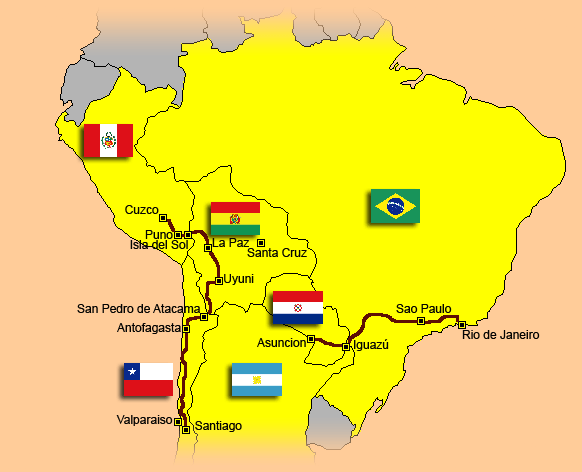 mapa Jin Ameriky